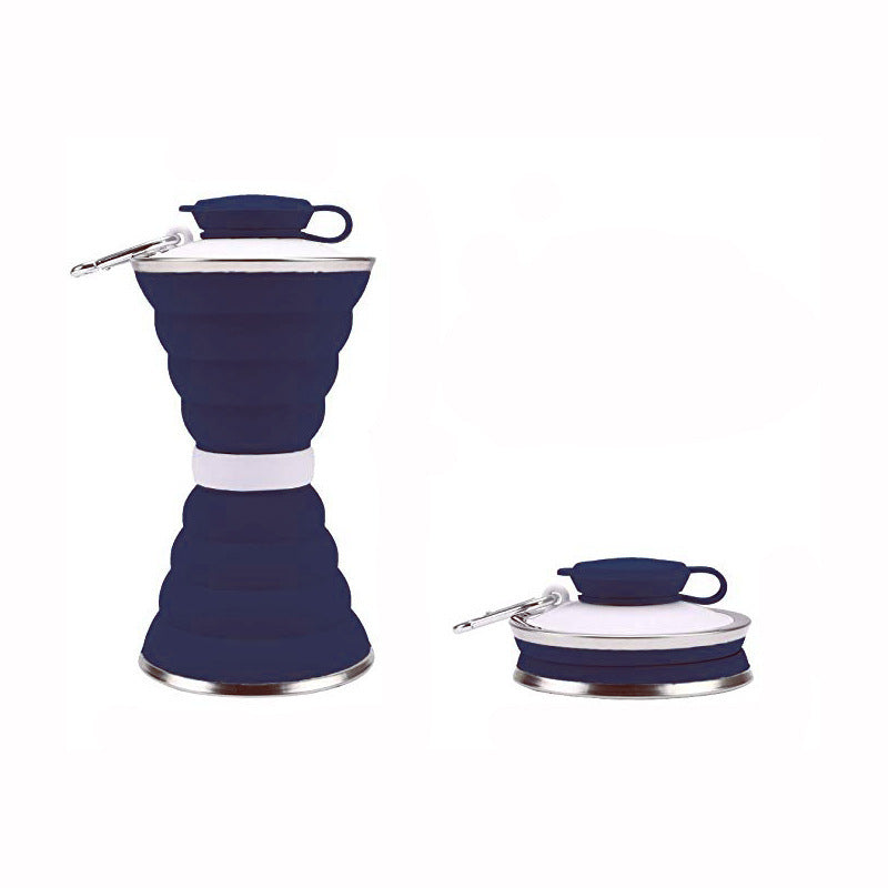 500 ml Hopfällbar Silikonflaska – Läckagesäker & Portabel Sportflaska för Resor, Träning & Outdoor