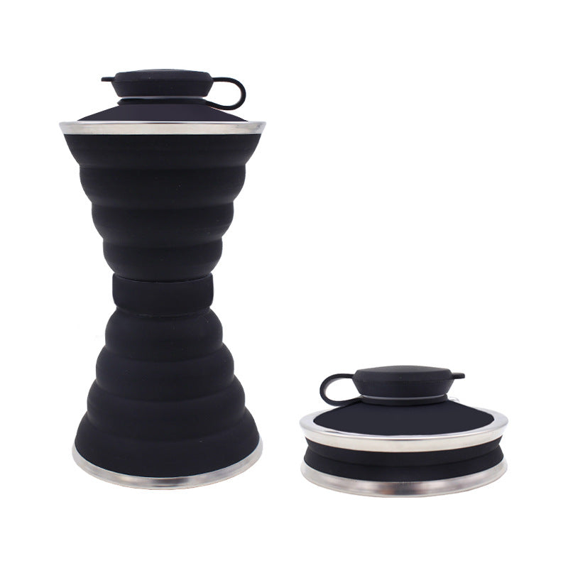 500 ml Hopfällbar Silikonflaska – Läckagesäker & Portabel Sportflaska för Resor, Träning & Outdoor