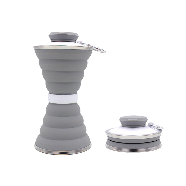 500 ml Hopfällbar Silikonflaska – Läckagesäker & Portabel Sportflaska för Resor, Träning & Outdoor