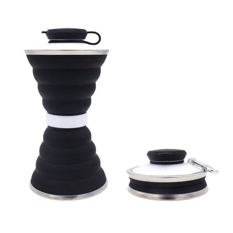 500 ml Hopfällbar Silikonflaska – Läckagesäker & Portabel Sportflaska för Resor, Träning & Outdoor