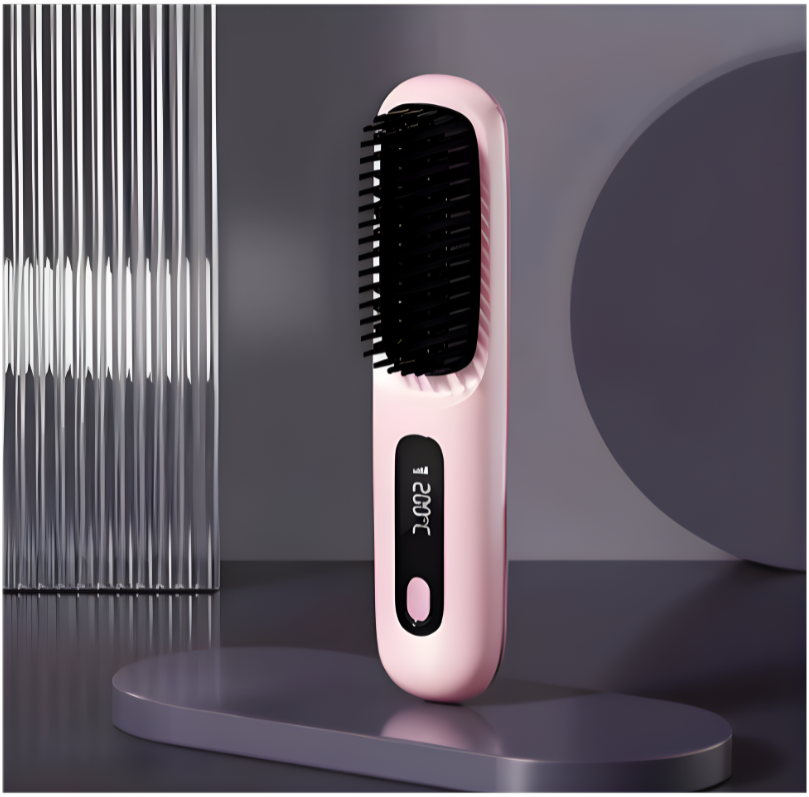 2-i-1 Trådlös Hårstyler – Rakborste & Curler i ett