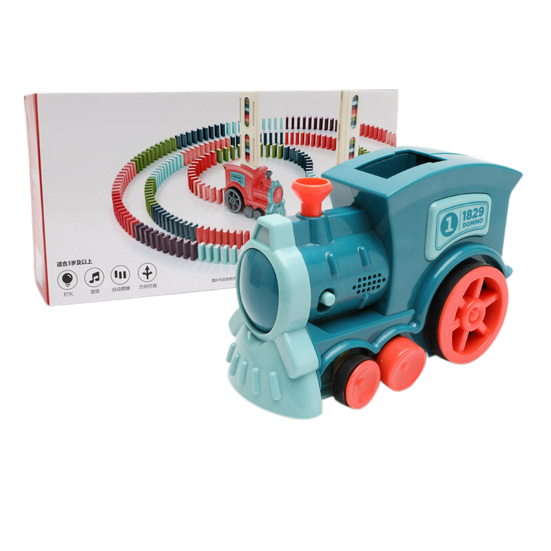 Domino Tågleksak – Automatisk Dominoutläggare för Barn | Rolig Bil- & Bygglek med Klossar