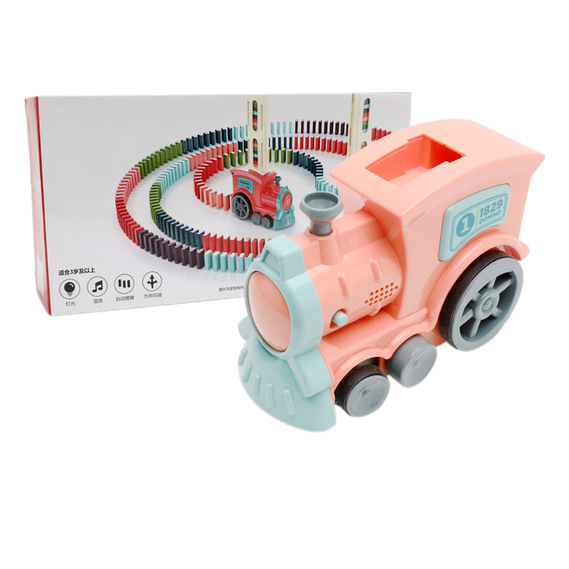 Domino Tågleksak – Automatisk Dominoutläggare för Barn | Rolig Bil- & Bygglek med Klossar