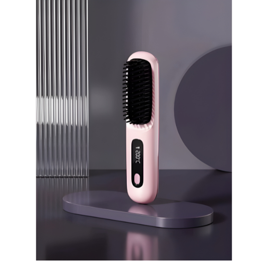 2-i-1 Trådlös Hårstyler – Rakborste & Curler i ett