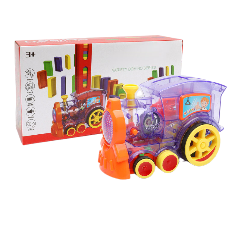 Domino Tågleksak – Automatisk Dominoutläggare för Barn | Rolig Bil- & Bygglek med Klossar
